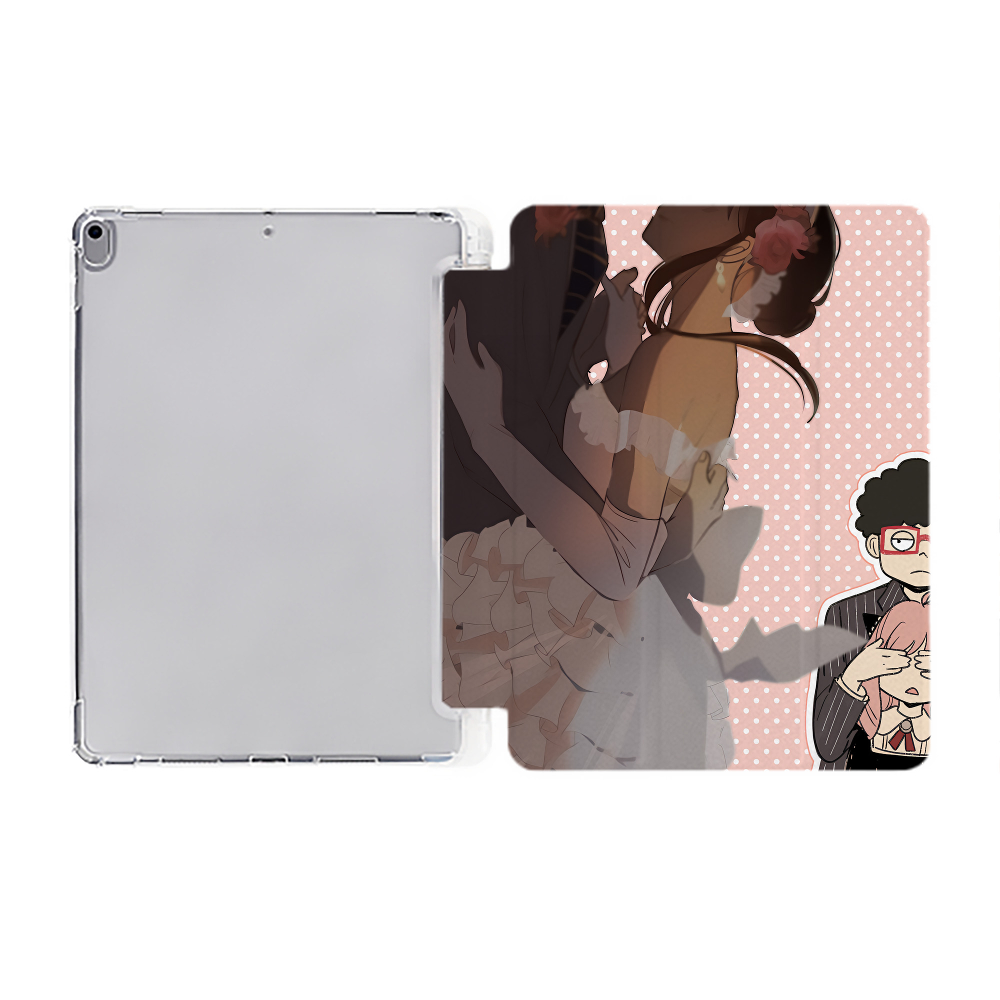 （画像用） SPY×FAMILY间谍家家酒 IPad ケース ペン収納付き 三つ折りスタンド PUレザー×シリコン 対応機種9.5/10.5/10.9インチ